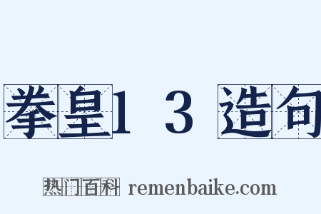 拳皇13造句是什么意思的图片